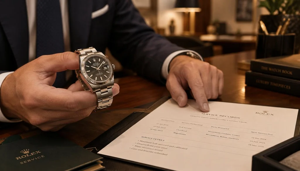Pre-owned watch condition checked against service records